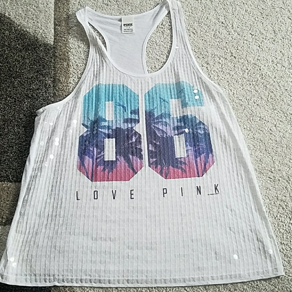 PINK tank top with sequins